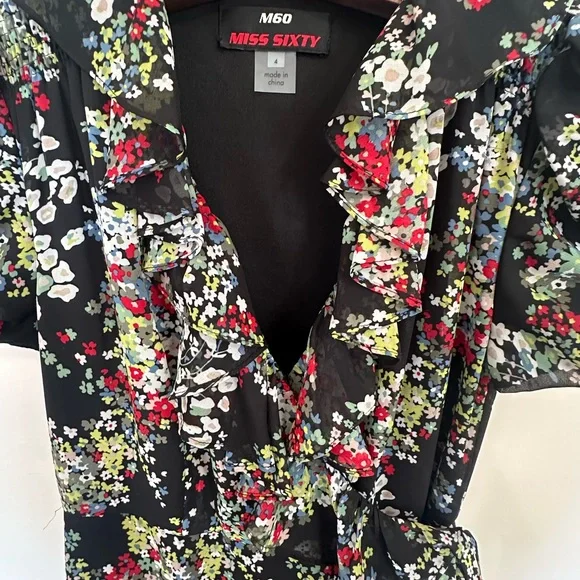 Vintage Miss Sixty Y2K Puff Sleeve Wrap Dress - Picture 6 of 6